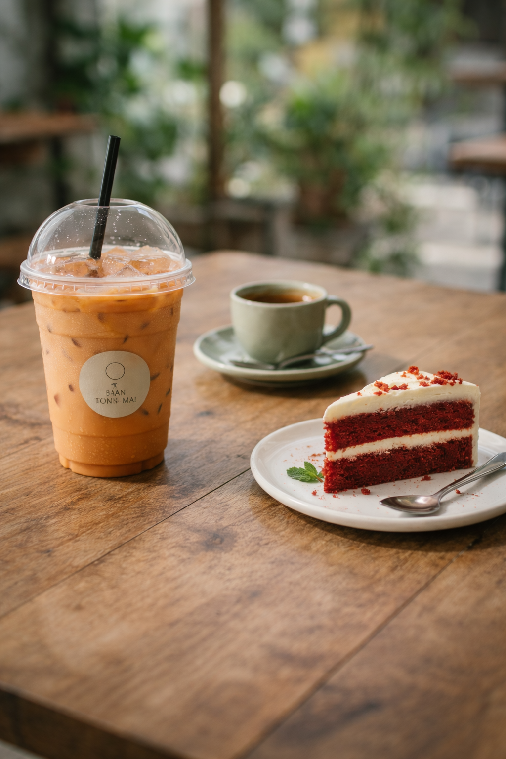 Thai iced tea and espresso drinks served at Baan Ton Mai